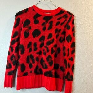 Lovers + Friends Bold Red and Black Patterned Sweater